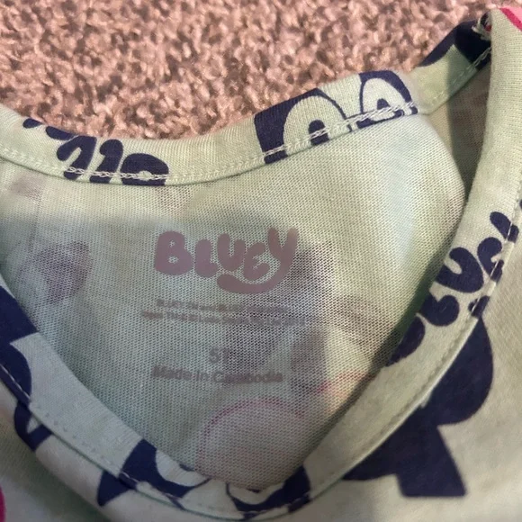 Bluey kids Dress with Pink Floral Design - Picture 4 of 5